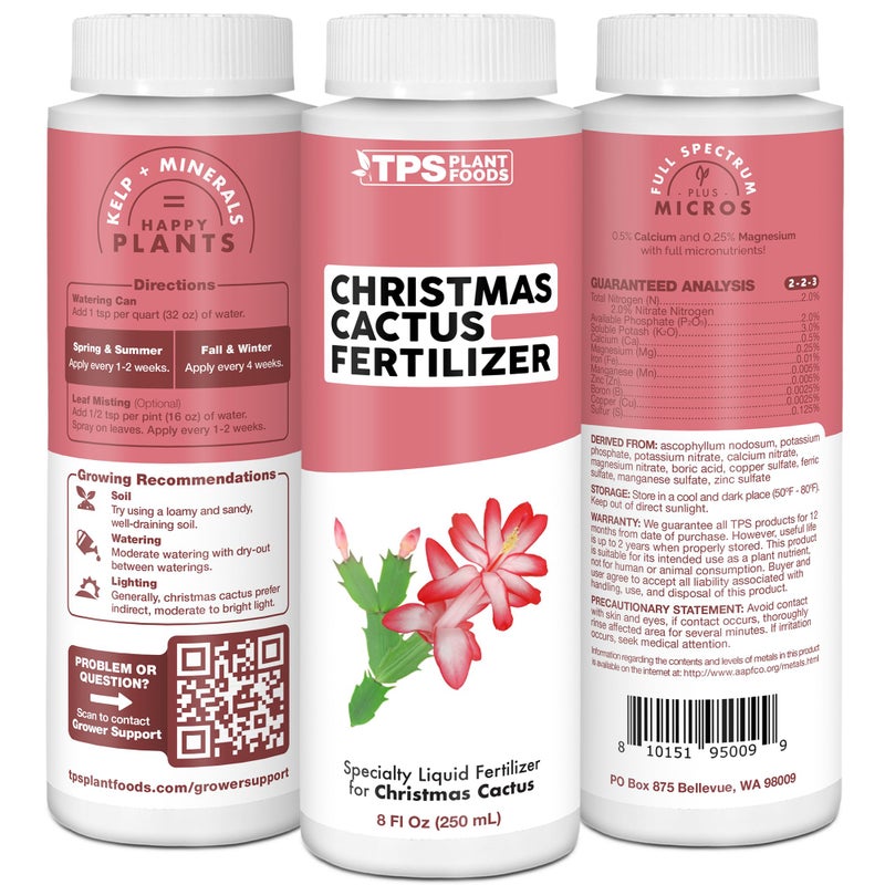 TPS NUTRIENTS سماد صبار عيد الميلاد لجميع صبار عيد الميلاد وصبار شلمبرجيرا، أغذية نباتية سائلة 32 أونصة (1 كوارت) - Image 2
